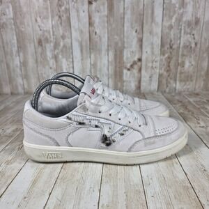 Vans Athletic Shoes Sneakers Low Top White Suede Leopard Print Women's 8.5‎